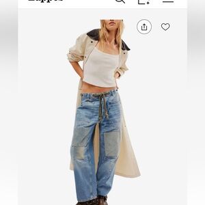 Free People We the Free patchwork moxie barrel jean, sz 26